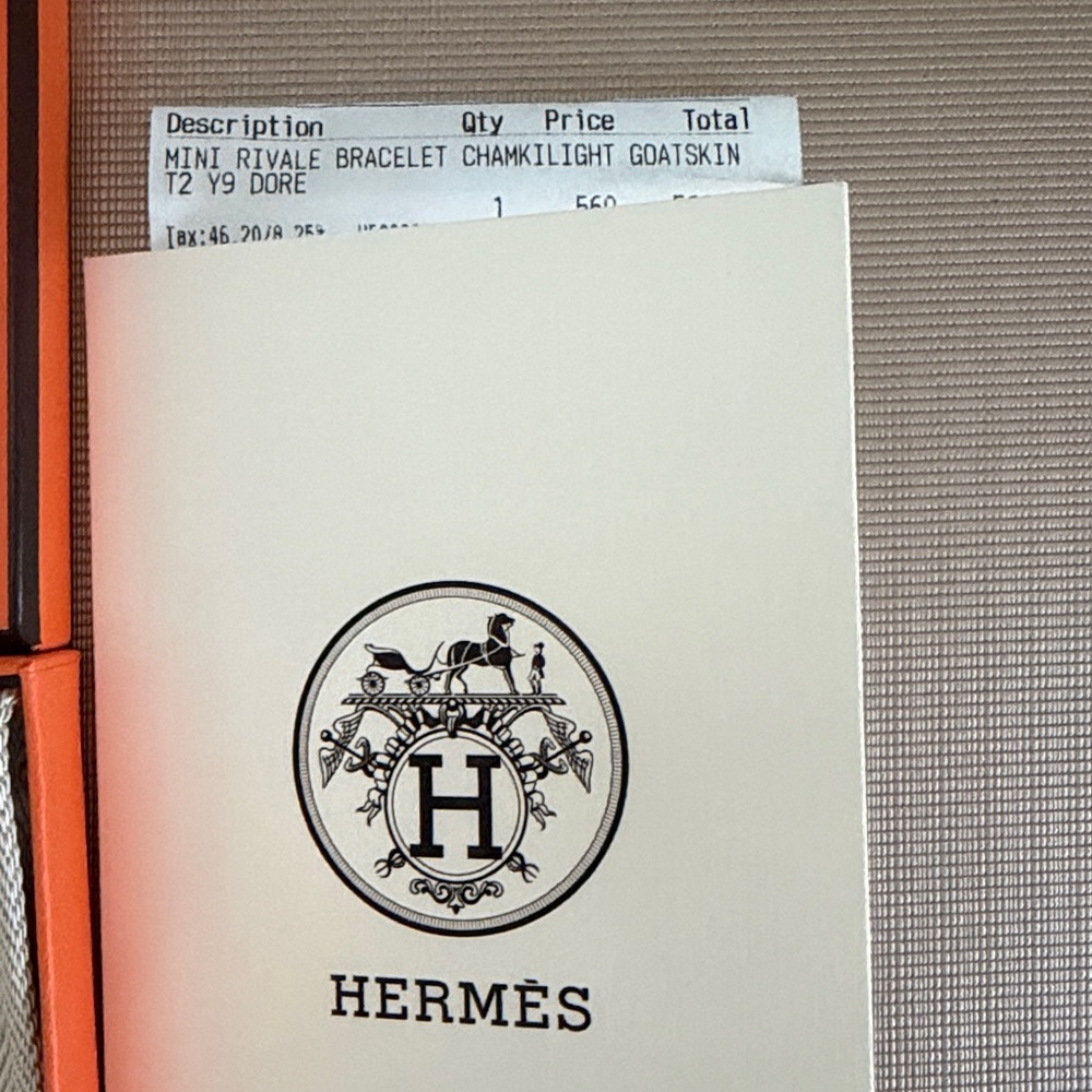 Hermès Rivale mini bracelet in Dore - Picture 3 of 5